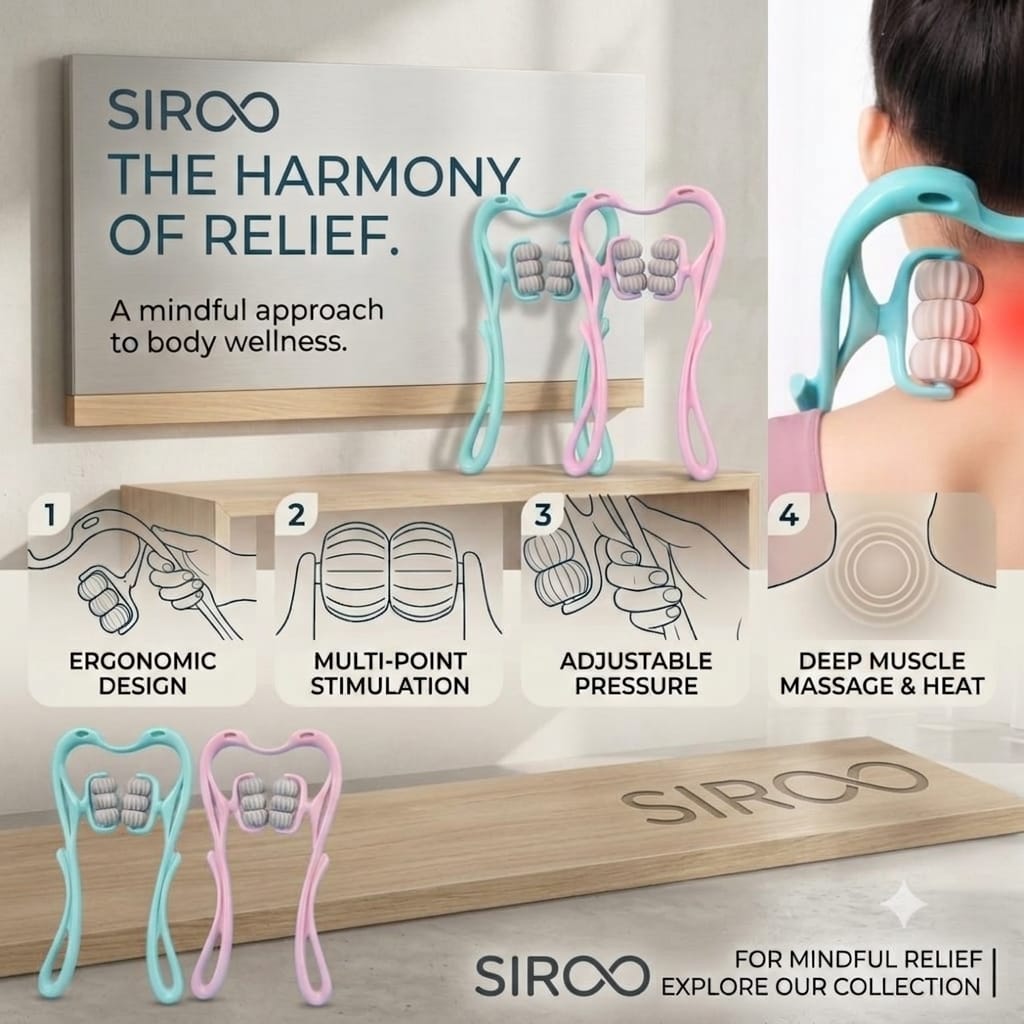 Tension Relief Pro – 6-Wheel Ergonomic Neck Massager